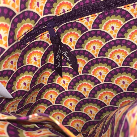 VERA BRADLEY plum Crazy envelope messenger purse women’s bags tote - Picture 6 of 11